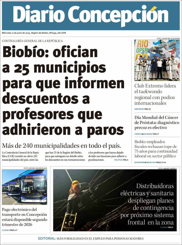 Portada de Diario de Concepción (Chile)