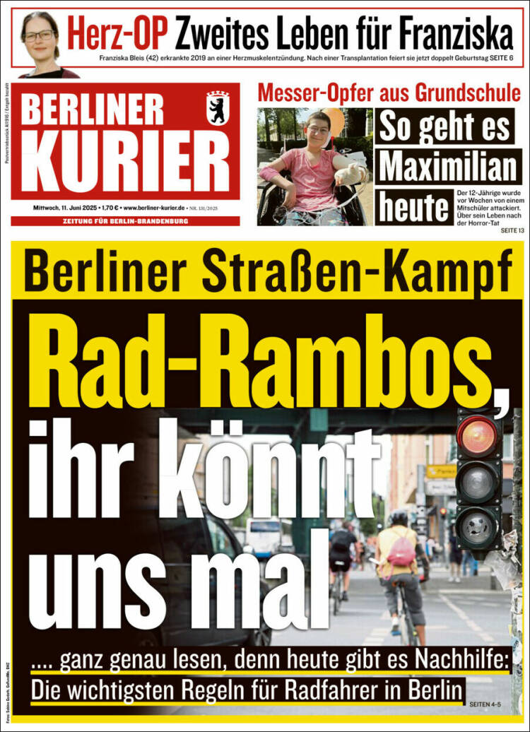 Portada de Berliner Kurier - Startseite BK (Alemania)