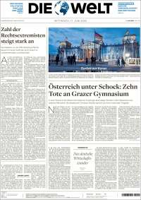 Portada de Die Welt (Alemania)