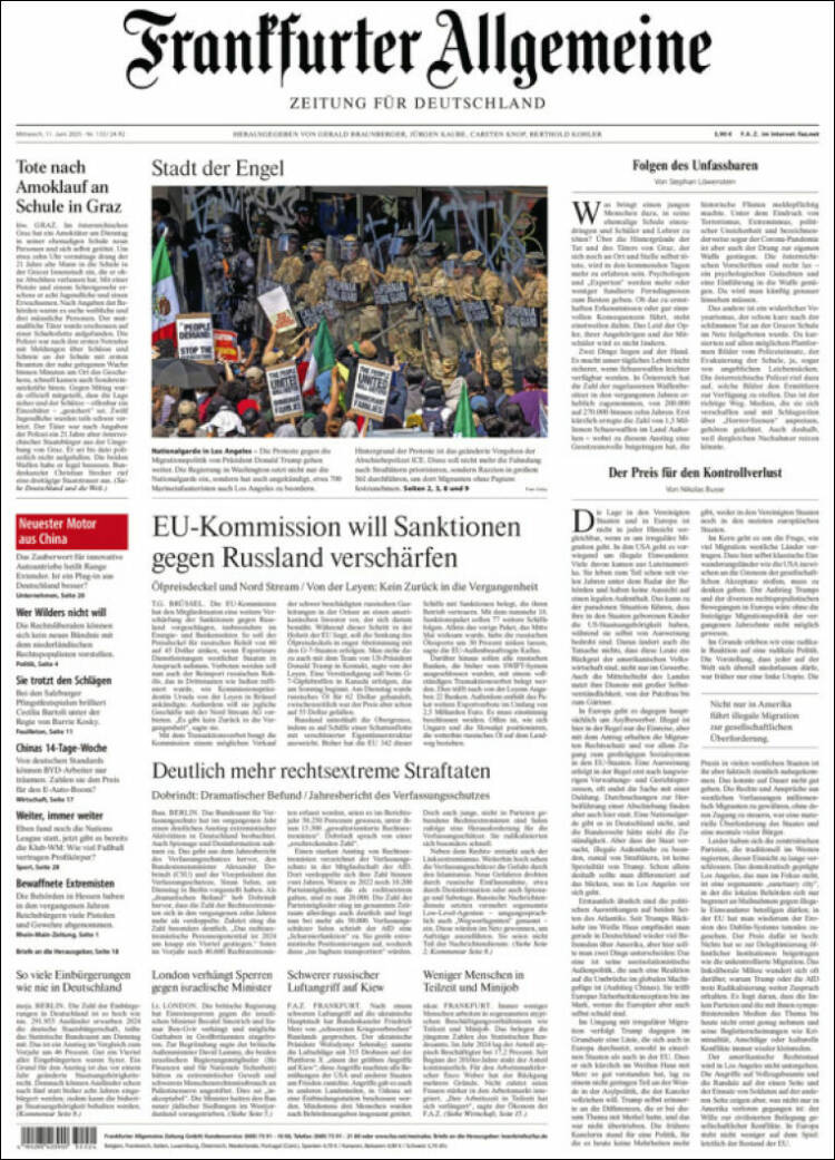 Portada de Frankfurter Allgemeine (Alemania)