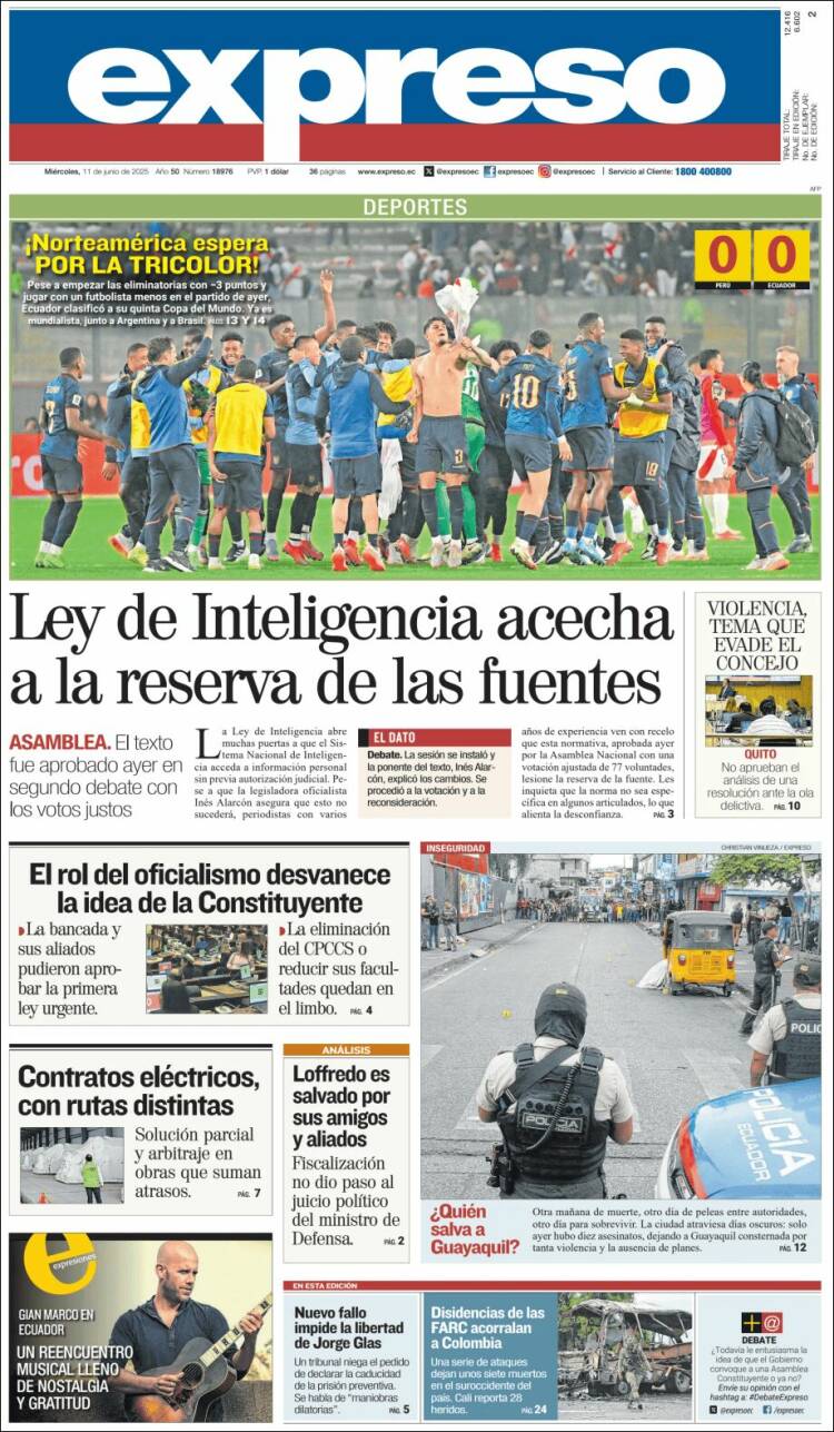 Portada de Expreso (Ecuador)