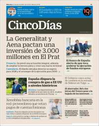Portada de Cinco Días (España)