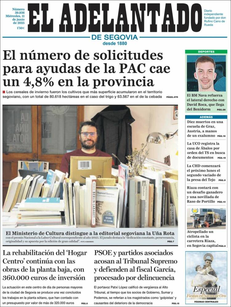 Portada de El Adelantado de Segovia (España)