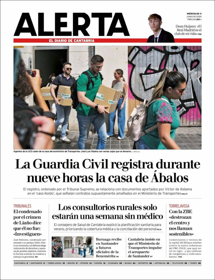 Portada de Alerta - El Diario de Cantabria (España)
