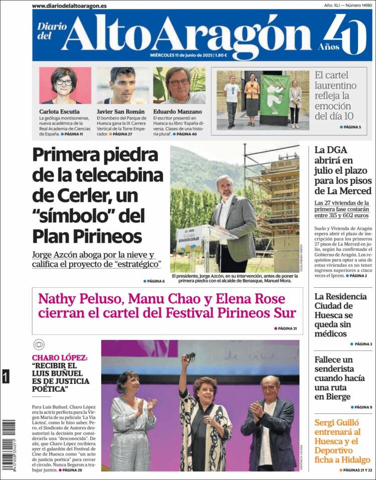 Portada de Diario del AltoAragón (España)