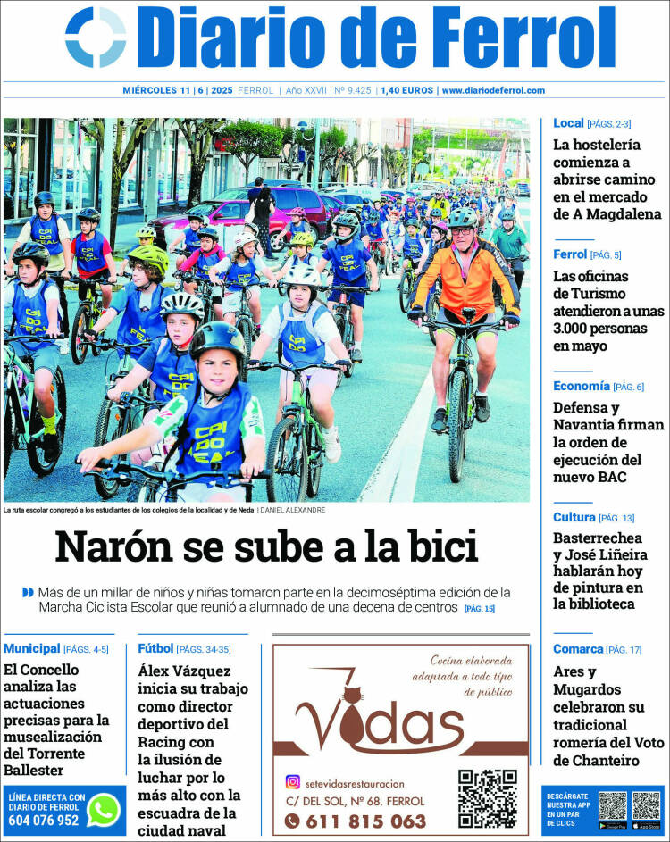 Portada de Diario de Ferrol (España)