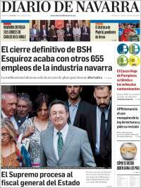 Portada de Diario de Navarra (España)