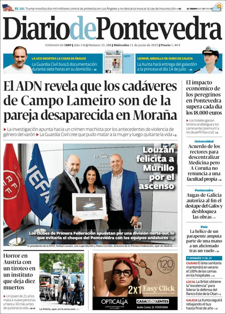 Portada de Diario de Pontevedra (España)