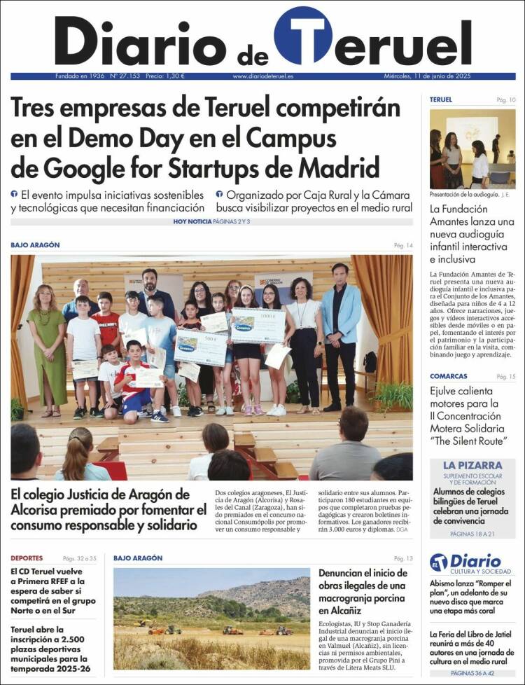 Portada de Diario de Teruel (España)