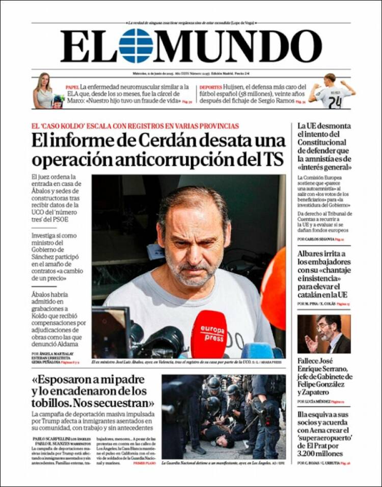 Portada de El Mundo (España)