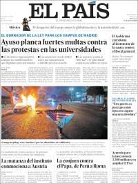 Portada de El País (España)