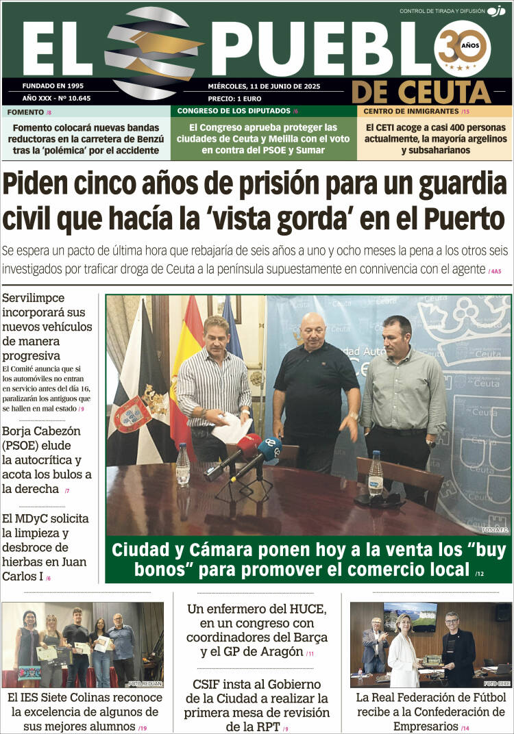 Portada de El Pueblo de Ceuta (España)
