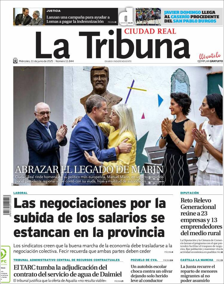 Portada de La Tribuna de Ciudad Real (España)