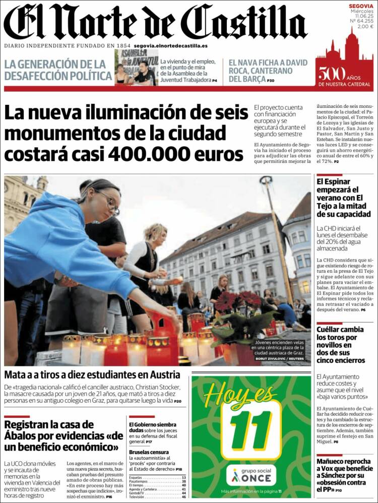 Portada de Norte de Castilla - Segovia (España)