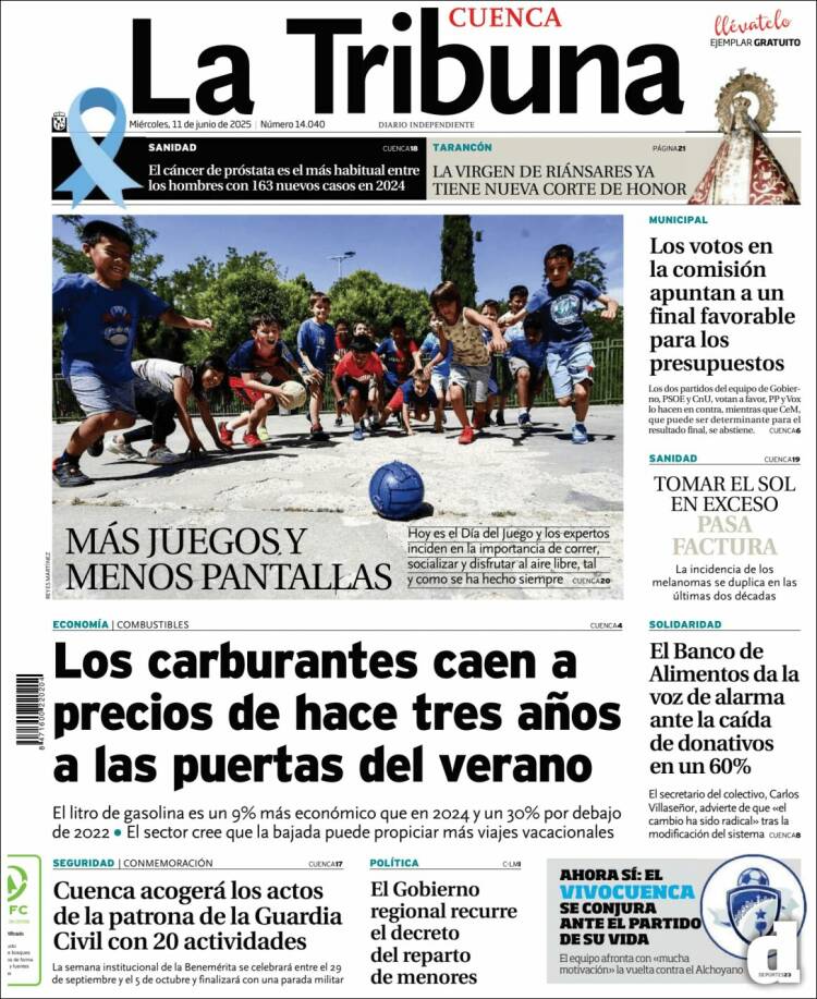 Portada de La Tribuna de Cuenca (España)