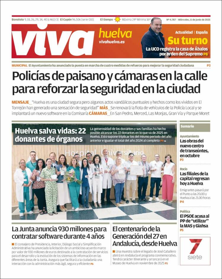 Portada de Viva Huelva (España)