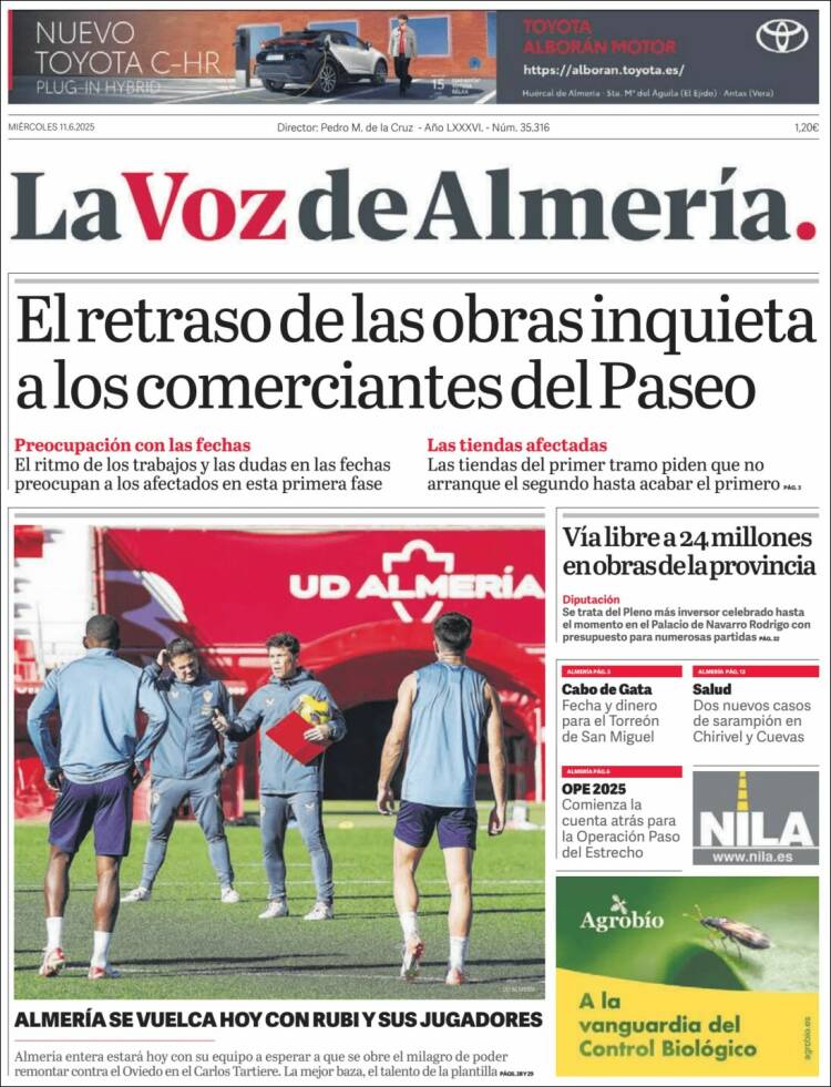 Portada de La Voz de Almería (España)