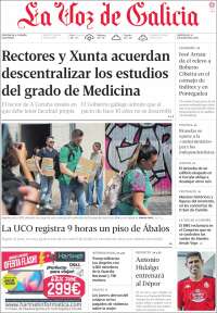 Portada de La Voz de Galicia (España)