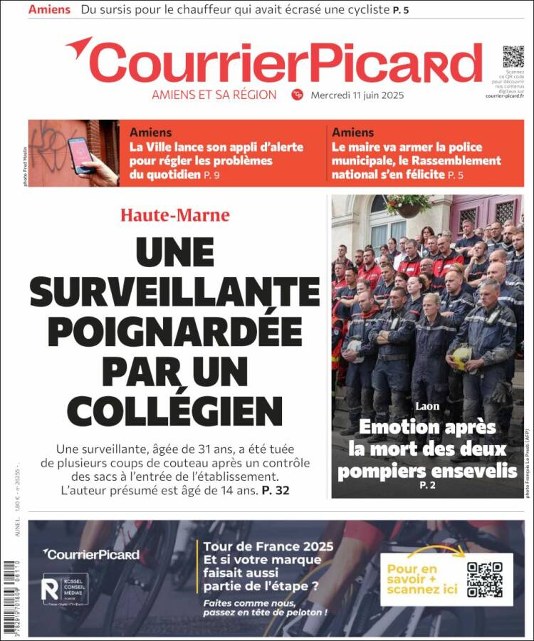 Portada de Courrier Picard (Francia)