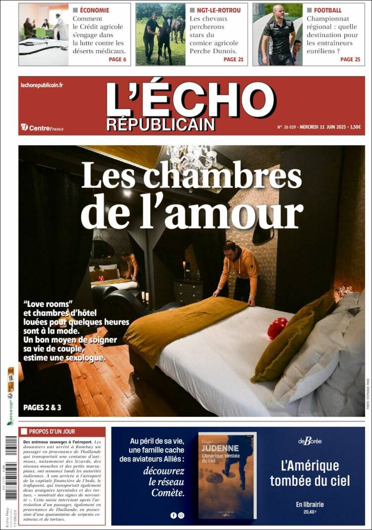 Portada de L'Echo Républicain (Francia)