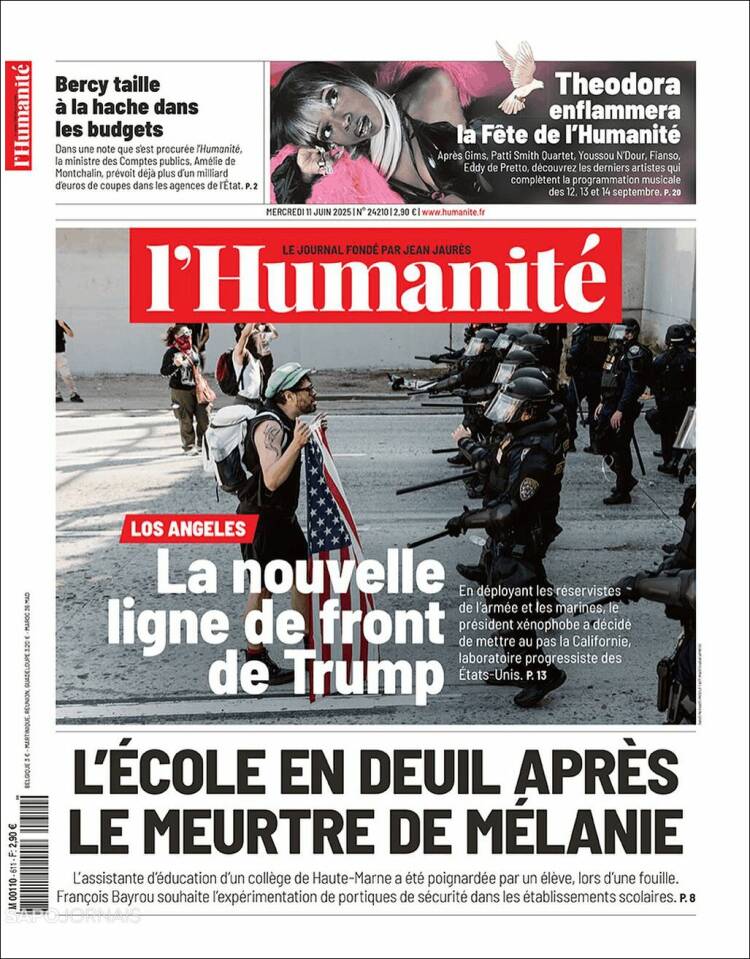 Portada de l'Humanite (Francia)