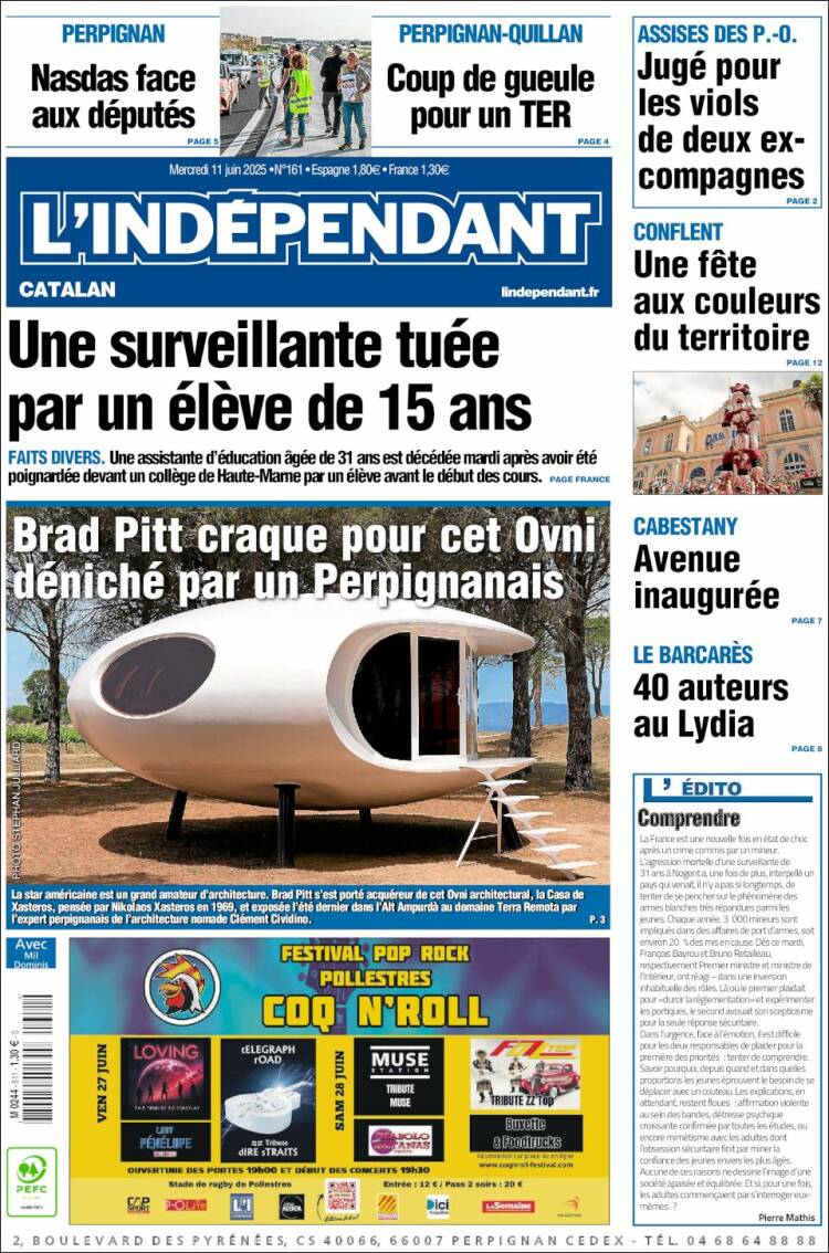 Portada de Le Indépendant (France)