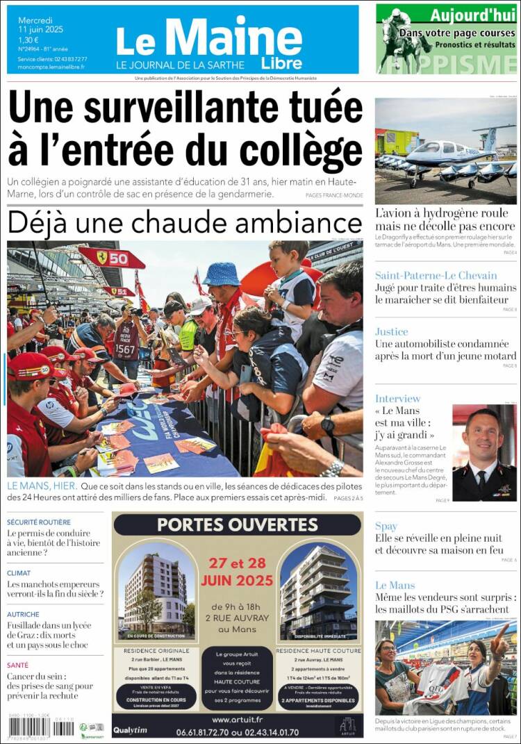 Portada de Le Maine Libre (Francia)