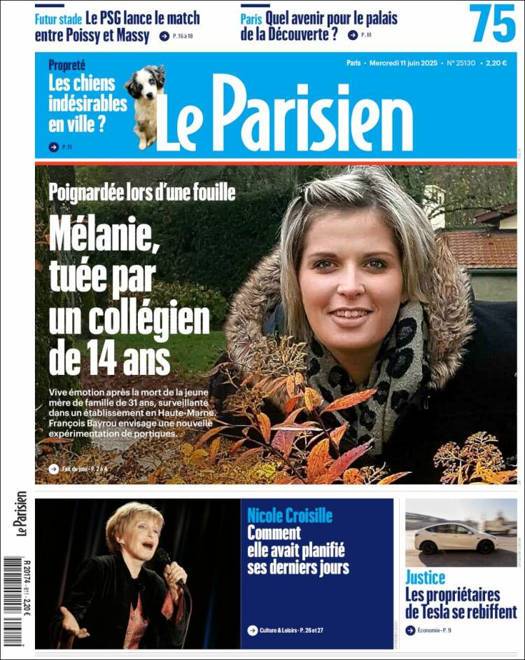 Portada de Le Parisien (Francia)