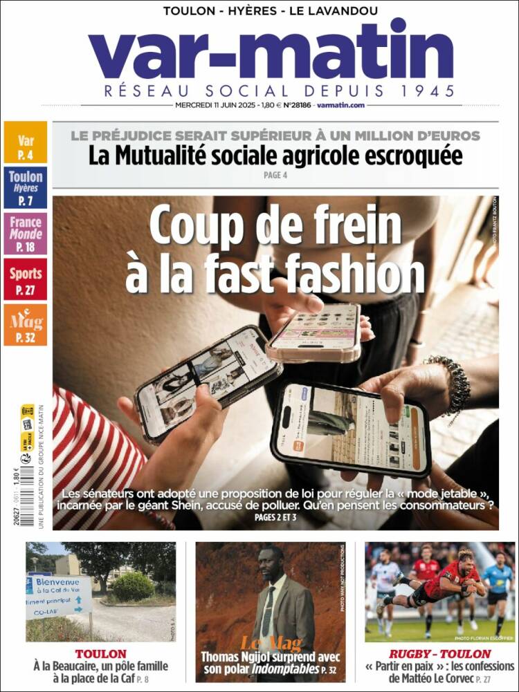 Portada de Var-Matin (France)