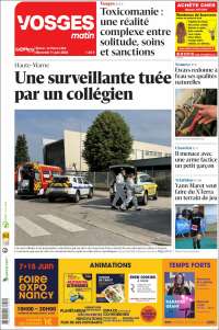 Portada de Vosges Matin (Francia)