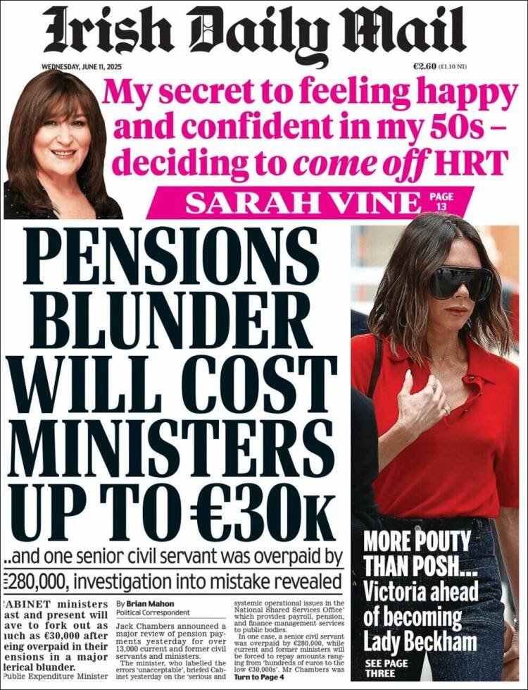Portada de Irish Daily Mail (Irlanda)