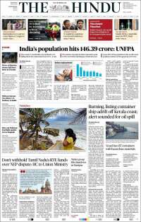 Portada de The Hindu (India)