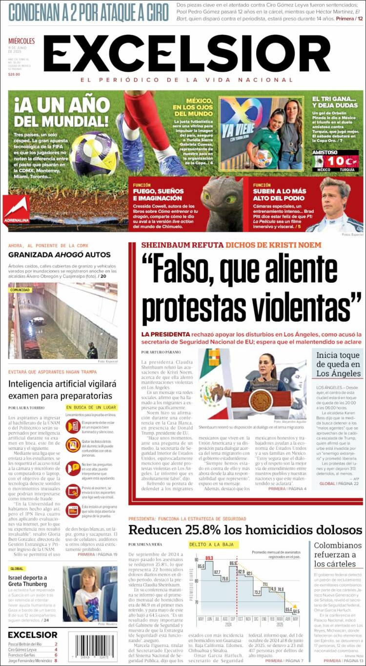 Portada de Excelsior (México)