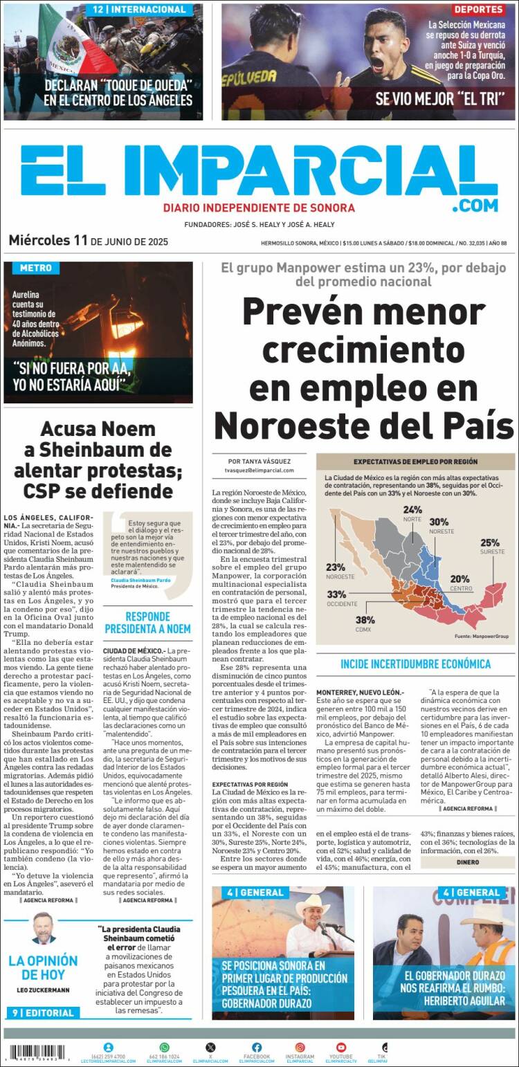 Portada de El Imparcial (México)