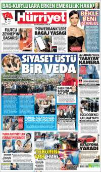 Portada de Hürriyet (Turquía)