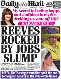 Portada de Daily Mail (Reino Unido)
