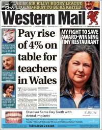 Portada de Western Mail (Reino Unido)