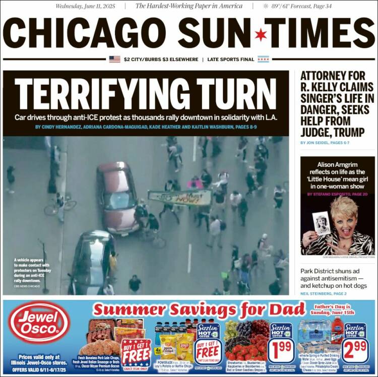 Portada de Chicago Sun-Times (USA)
