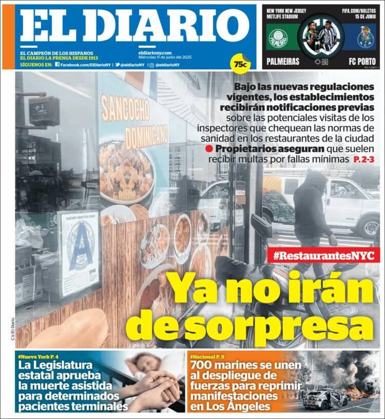 Portada de El Diario NY (USA)