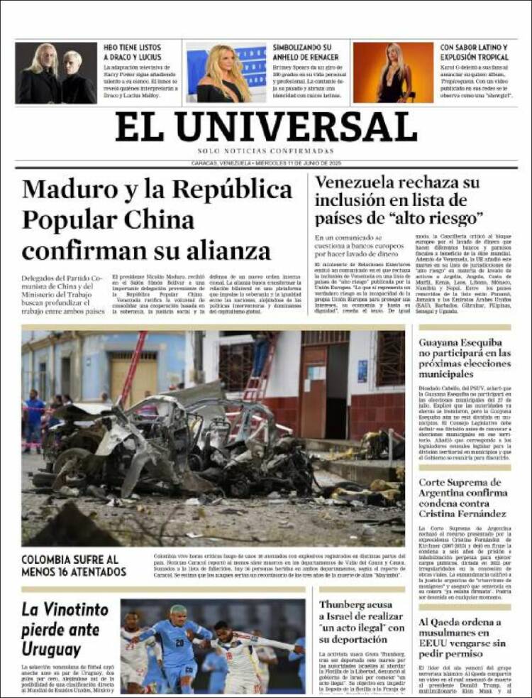 Portada de Universal (Venezuela)
