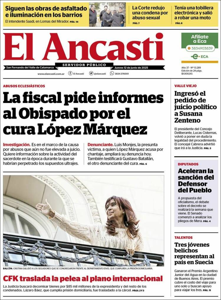 Portada de El Ancasti (Argentina)