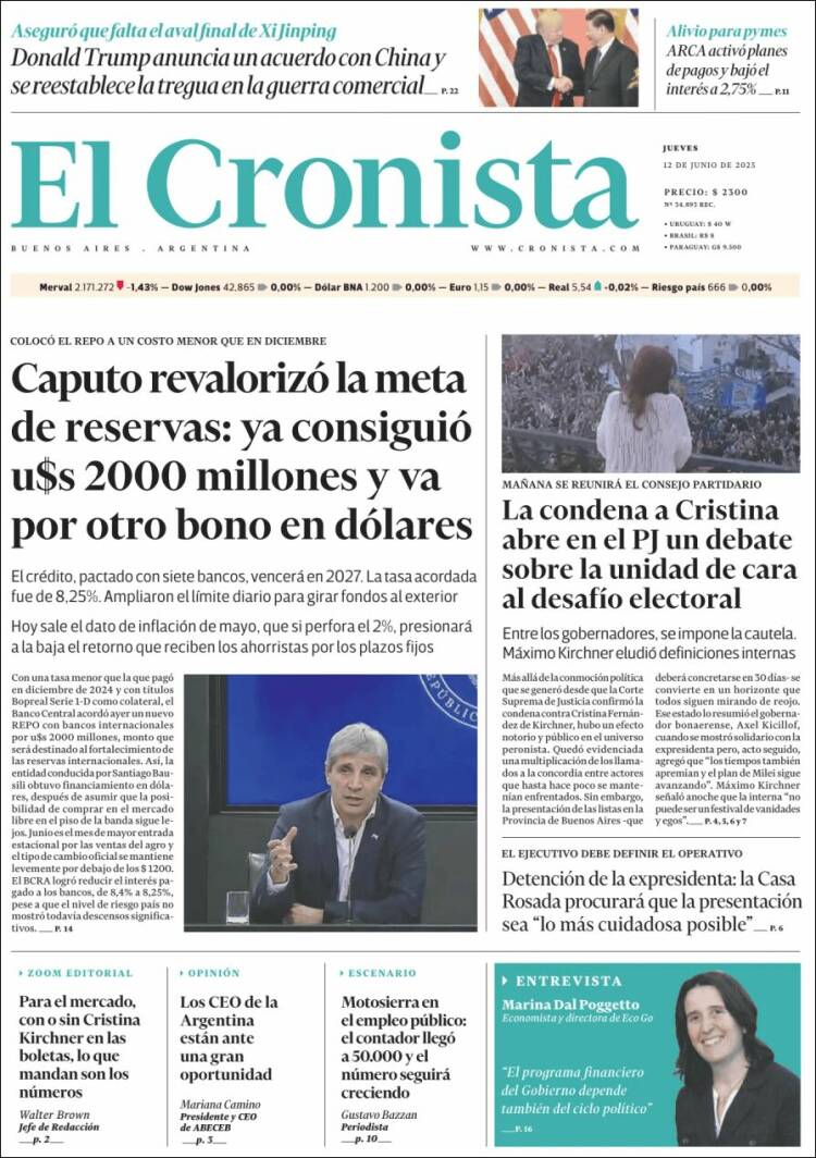 Portada de El Cronista Comercial (Argentina)
