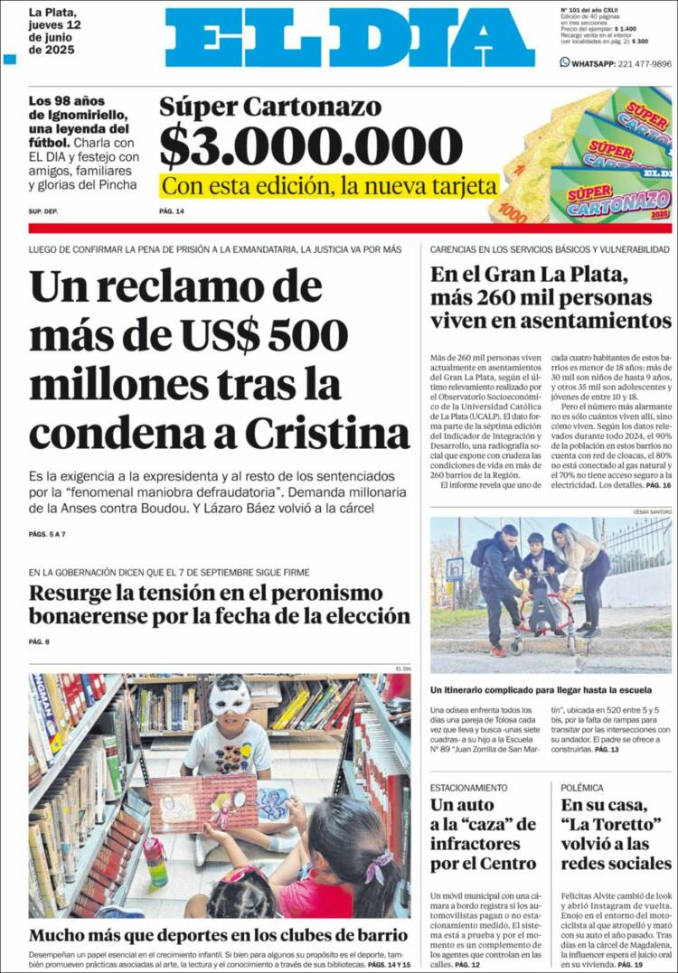 Portada de El Día de la Plata (Argentina)