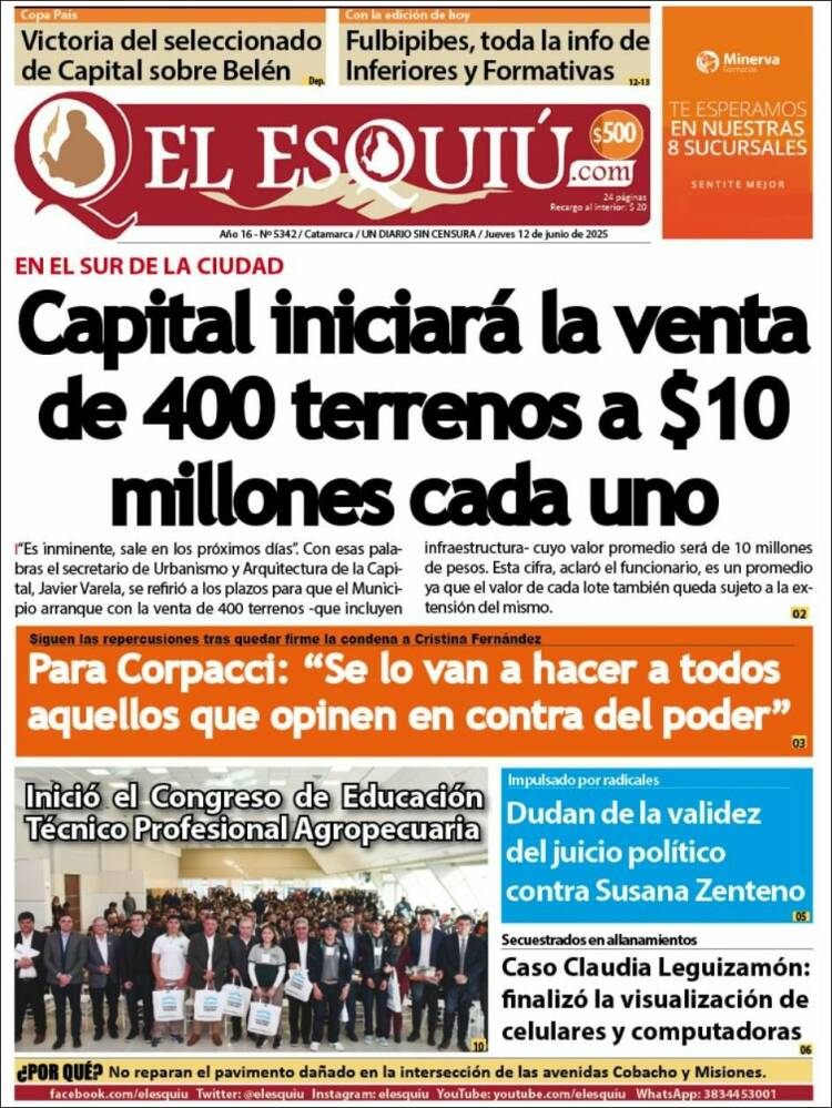 Portada de El Esquiu (Argentina)