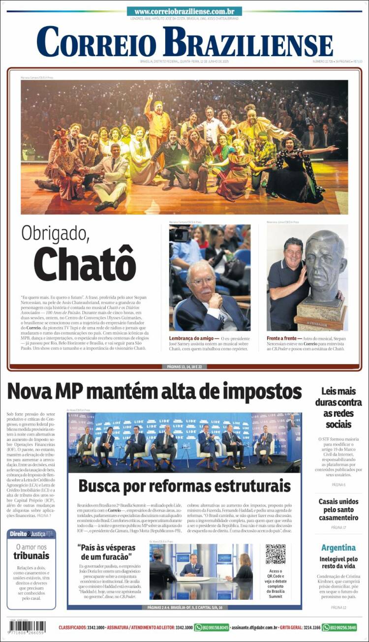Portada de Correio Braziliense (Brasil)