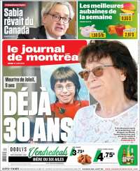 Portada de Le Journal de Montréal (Canada)