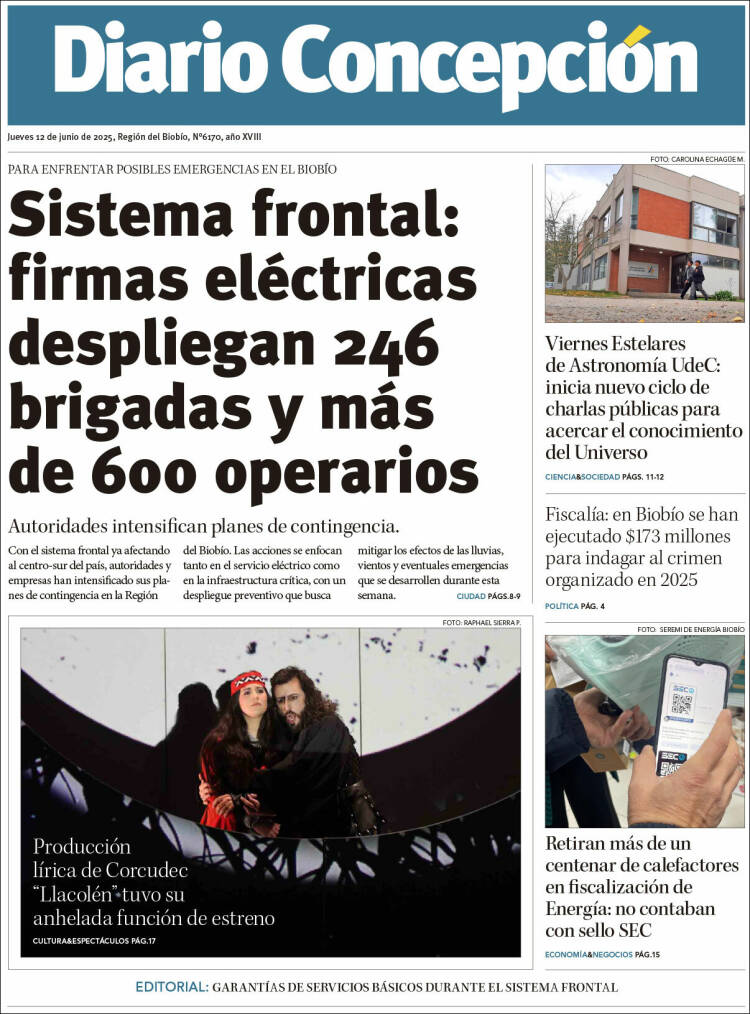 Portada de Diario de Concepción (Chile)