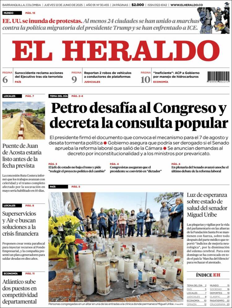 Portada de El Heraldo (Colombia)