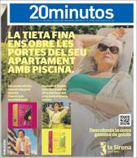 Portada de 20 Minutos - Barcelona (España)