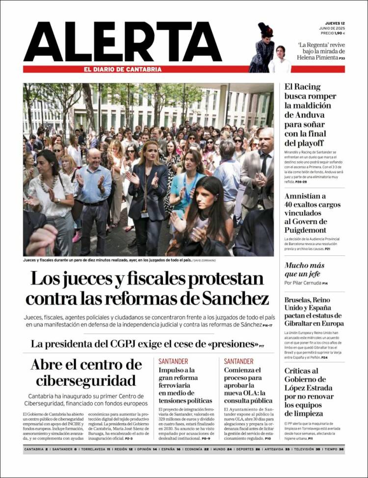 Portada de Alerta - El Diario de Cantabria (España)